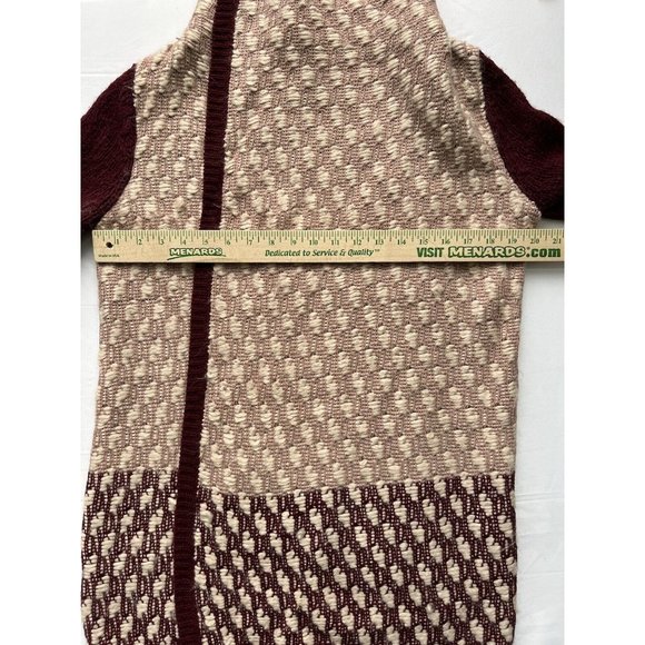 Ruby Moon Women Medium Open Wrap Cardigan Sweater Maroon Wool Blend C4 Soft Cozy - Picture 11 of 11